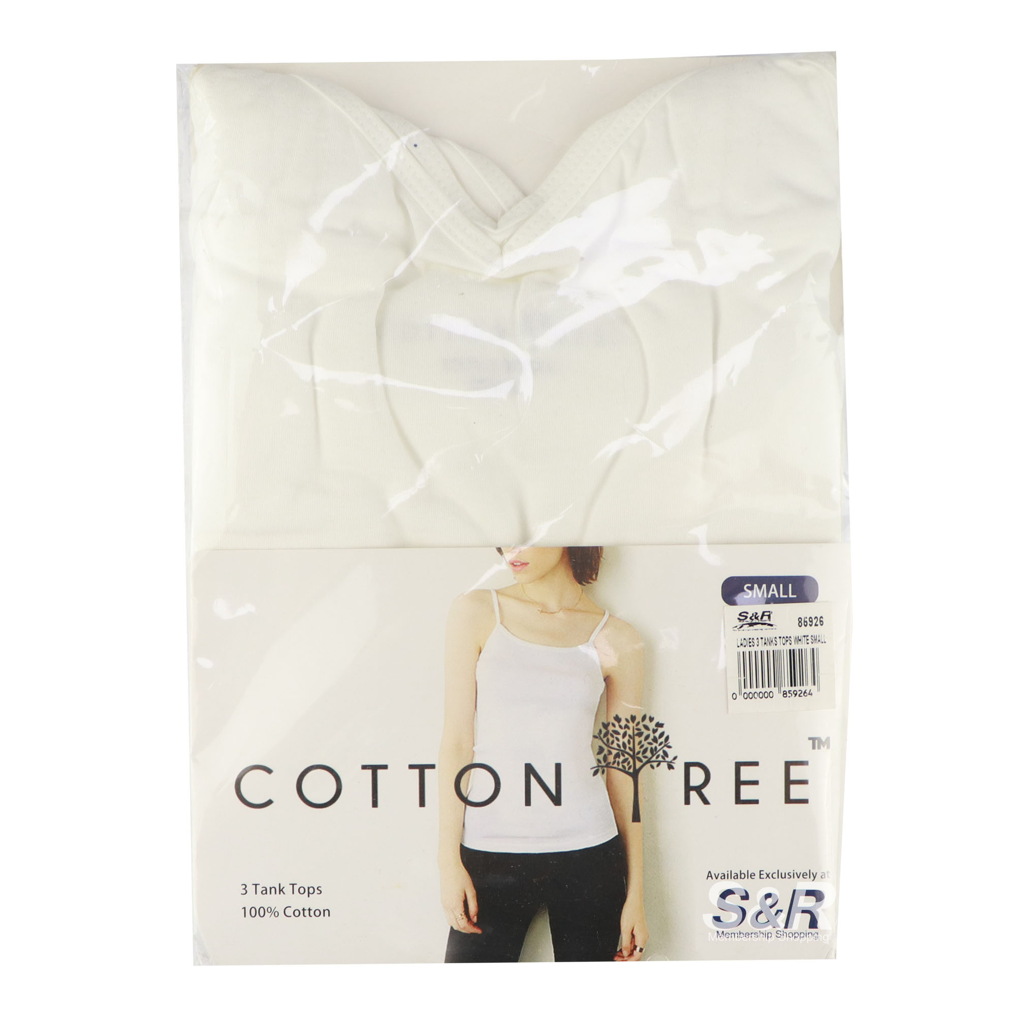 Cotton Tree Ladies' White Tank Top Small 3pcs Cotton Tree Ladies' White Tank Top Small 3pcs
